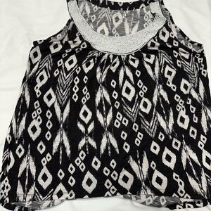 Artis Black and White Graphic Tank Top Relaxed Fit
